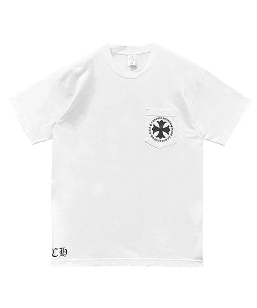 T-32189<br><b>CHROME HEARTS</b><br>크로스 스크립트 로고 숏 슬리브 티셔츠</b><br>[매장가-60만원대]