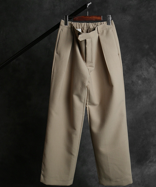 P-12573banding wide slacks pants